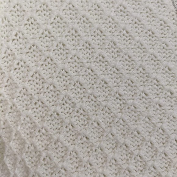 Girls Knit White and Blue Dress with Embroidered bunny and pompom - Picture 7 of 14